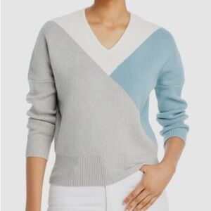 T Tahari V-Neck Colorblock Sweater